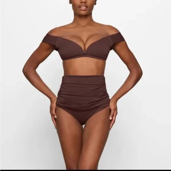 SKIMS Other - NWT SKIMS Women's Sculpting Swim Ruched High Waist Bottom Midnight Blue Size XXS